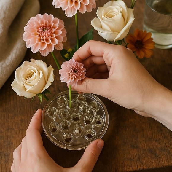 Vintage Glass Flower Frogs Set of 3 Clear Floral Vase Inserts - Picture 5 of 6